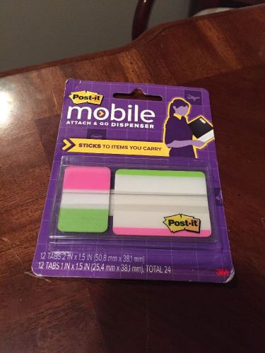 Post-It Mobile Attach And Go Dispenser Tabs Pink And Green