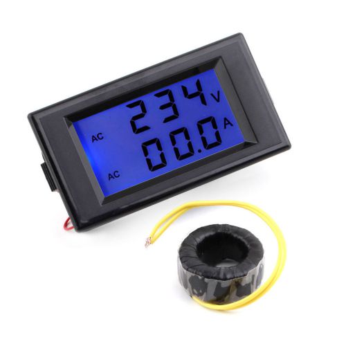 AC Digital Ammeter Voltmeter LCD Panel Amp Volt Meter 100A 300V 110V 220V M2