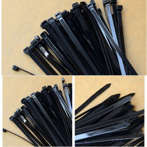 100pcs Fixed Lock Binding Wire Rope Extended Nylon Zip Cable Tie Belt Black New