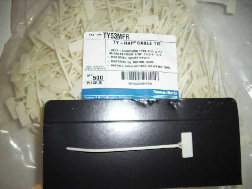 Thomas &amp; Betts Cable Ties, # TY53MFR. 4&#034; length, 500 count.  $ 26.50.