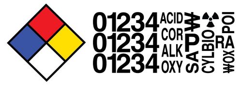 18&#034; NFPA Kit 704 Flammability Instability Rating Symbol Diamond Hazard Decal set