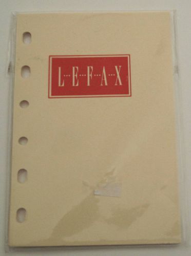 Lefax Cream Unruled  Planner Refill Pages 4 or 6 Ring 3 1/4 x 4 3/4
