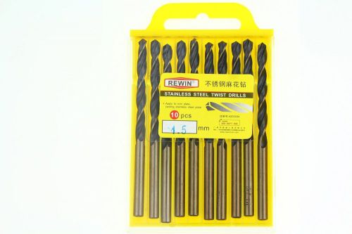 Rewin wm-z045 10pcs 9/50 inch replacement stainless steel twist drill bits wi... for sale