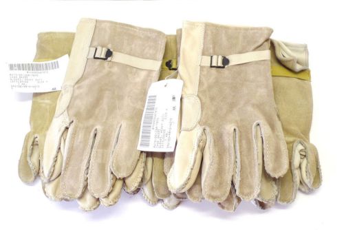 5 PAIR US MILITARY HEAVY DUTY CATTLEHIDE LEATHER GLOVES Large Size 4