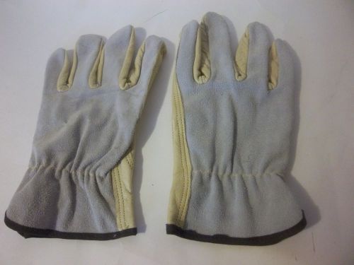 1 Pair of Leather Work Driving Gardening Gloves Sz L New