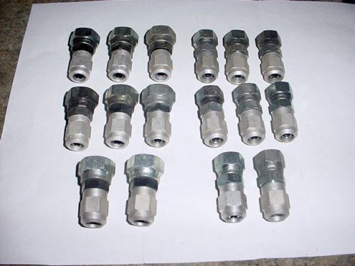 16 NOS binks air &amp; fluid hose connectors 3/8&#034; / 1/2&#034; NPT paint gun sprayer