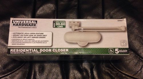 Universal Hardware Light Duty Residential Door Closer, White UH4011-ADA Approved