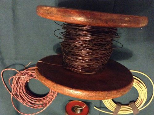 Vintage Lot Off Wire &amp; Spool of Cotton Magnetic Wire Ansonia, Nyltex Enamel