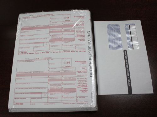 2014 6 RECIPIENT VENDOR ADAMS 1099-MISC IRS TAX FORM KIT LASER INKJET 1099 1096