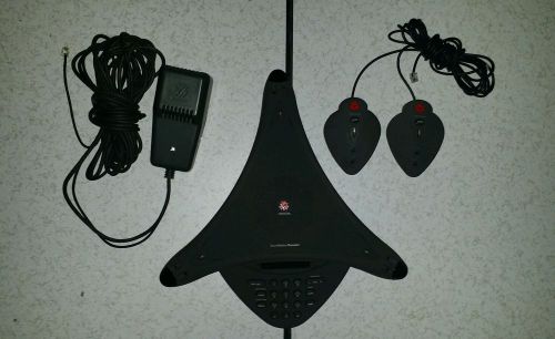 Polycom SoundStation Premier Conference Phone w Power Cord and 2Extension Mics
