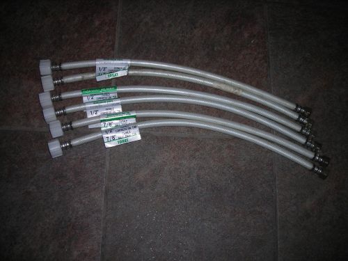 LOT OF 6 FLUIDMASTER B3TV20 TOILET CONNECTOR 20&#034; 1/2&#034; COMPRESSION 7/8&#034; BALL COCK