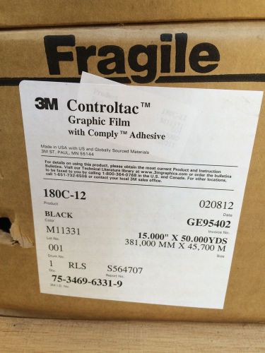 3M CONTROLTAC GRAPHIC FILM WITH COMPLY ADHESIVE - BLACK -  ****NEW****