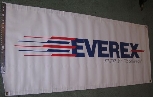 EVEREX computer banner sign Vintage 1995, red white and blue made in USA