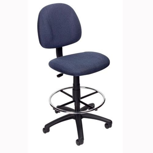 BOSS Drafting Chair With Contoured Back and Seat- BLUE CHROME  FOOT RING B1615BE