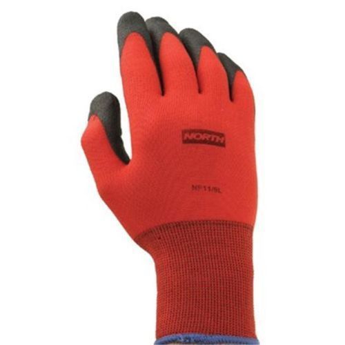 6 pairs: NORTH BY HONEYWELL NF11 / 8M Coated Gloves, M, Black/Red,