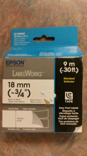 Epson LabelWorks Standard Tape Cartridge Black on White ~3/4&#034; ~30&#039; LC-5WBN9 C53