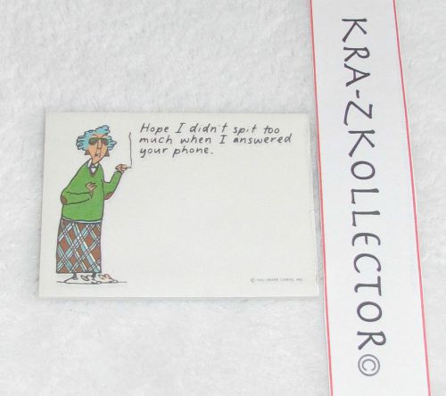 NEW! VINTAGE MAXINE SHOEBOX GREETINGS HALLMARK POST-IT NOTE PAD &#034;SPIT TOO MUCH&#034;