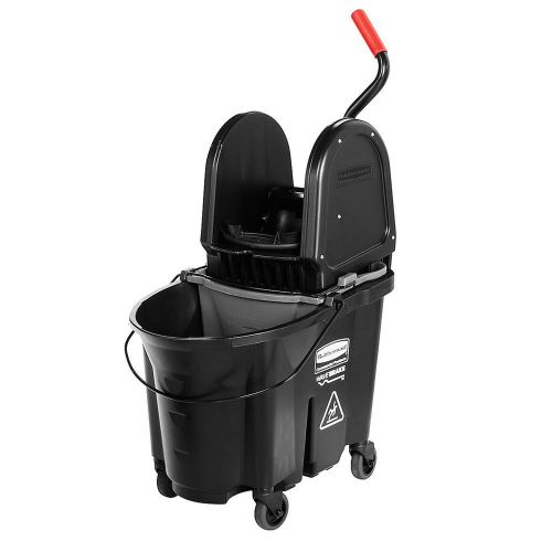 Rubbermaid executive wavebrake black side press mop bucket cart 35 qt 1863896 for sale