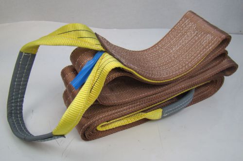 6&#034; x 24&#039; brown heavy duty nylon sling tow recovery strap 12,000 lbs single ply for sale