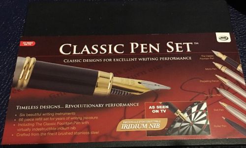 Fine 2008 NIB JML Classic Pen SetSeen On TV 6 Pens 66 Piece Refill Storage Case