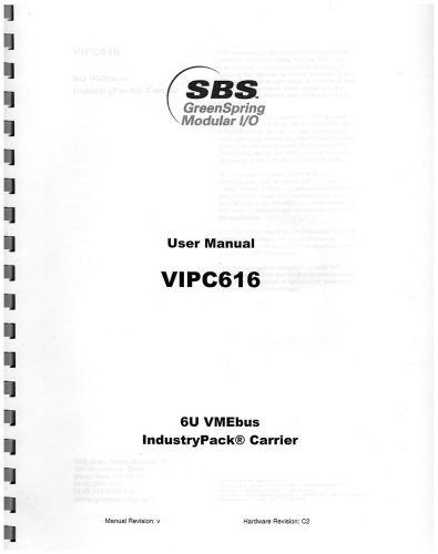 Greenspring Computer VIPC616 IndustryPack VME-Carrier Board manual.