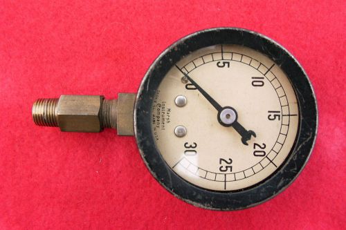 Vintage Pressure Gauge Marsh Instrument Co. Steam Punk  0-30lb.