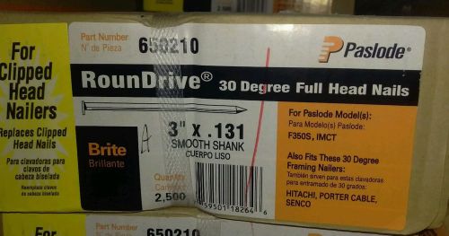 Paslode 3&#034; x .131 count of 2500 round drive smooth shank full head