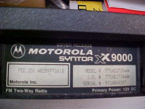motorola syntor x/9000 low band mobile radio 100w 32c 29-50mhz t71kej7j04ak a252