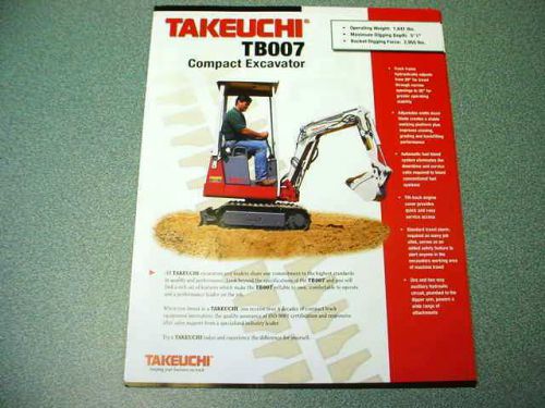 Takeuchi TB007 Compact Excavator Brochure