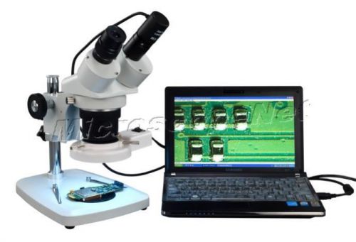 Multi-Power 5X-60X Binocular Stereo Microscope+Fluorescent Ring Light+USB Camera