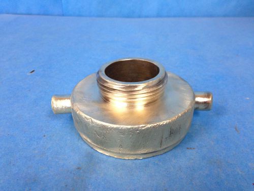 Vintage Brass Fire Hose Nozzle Adapter 3&#034; F I.D., 2&#034; M O.D.