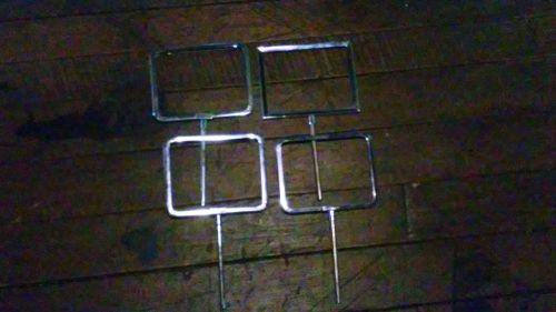 Package of 4 metal Chrome 6 1/2” x 5” sign holders insert into display rack or..