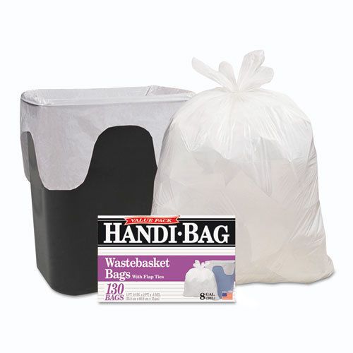 Handi-Bag Handi-Bag Super Value Pack, 8gal, .55mil, 22 x 24, White, 130/Box