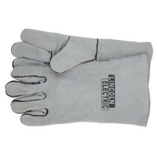 Lincoln electric kh641 leather welding gloves, one size, grey for sale