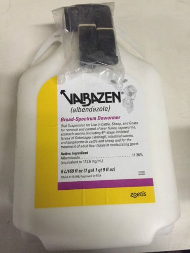 Valbazen Drench Wormer Cattle Sheep Parasite Albendazole 5 Liter Oral Suspension