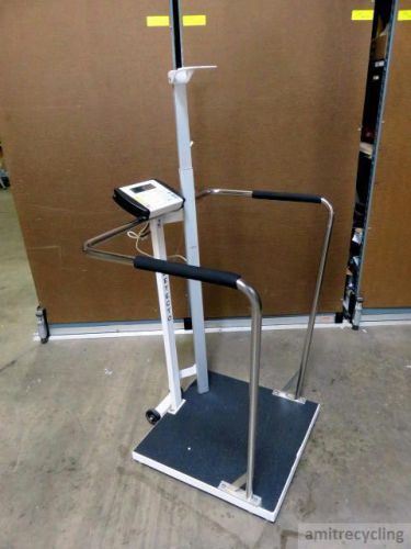 Detecto 6857DHR 800 lbs Waist-High Stand-On Scale Digital Height Rod Scale 758C