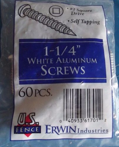 PACK OF 60 WHITE HEADED #2 SQUARE DRIVE 1 1/4&#034; SELF TAPPING SCREWS