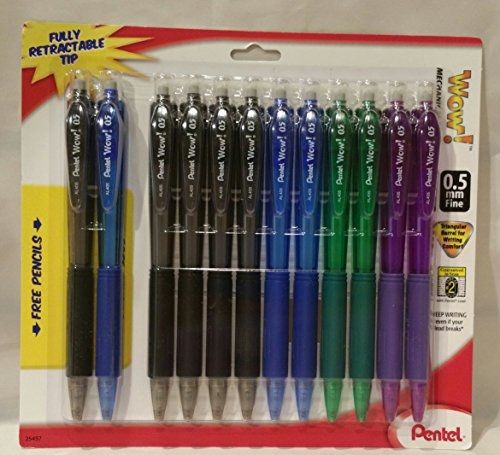 Pentel Wow Mechanical Pencil, 0.5mm, Assorted Barrels, 10 + 2 Bonus Pencils