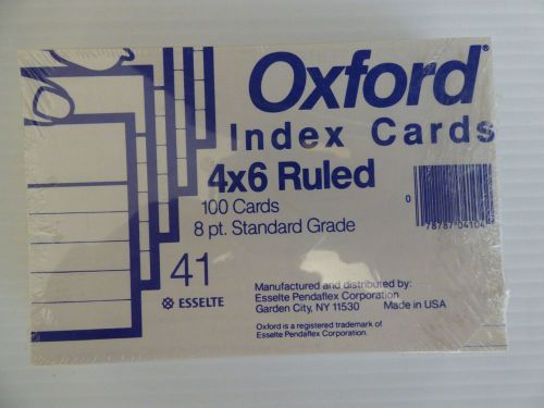 Oxford ruled 4x6 index cards 100 per pack (white) (NOS)