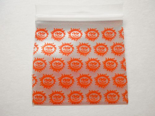 200 Orange/Silver Sun 2x2 Small Plastic Baggies 2020 Tiny Mini Ziplock Dime Bags
