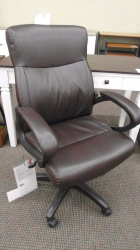 Brand New Staples Lewston 27916-CC Office Computer Chair Brown Faux Leather