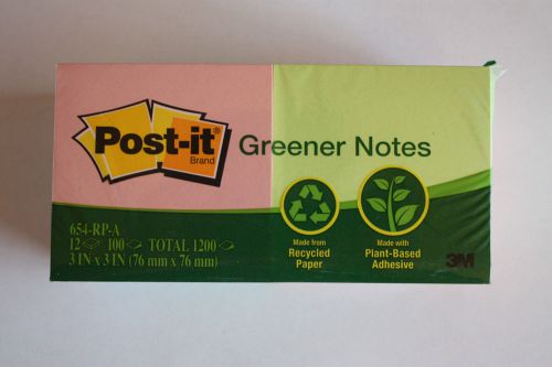 Post-it Greener Notes - Environmentally Friendly - by 3M  654-rp-a