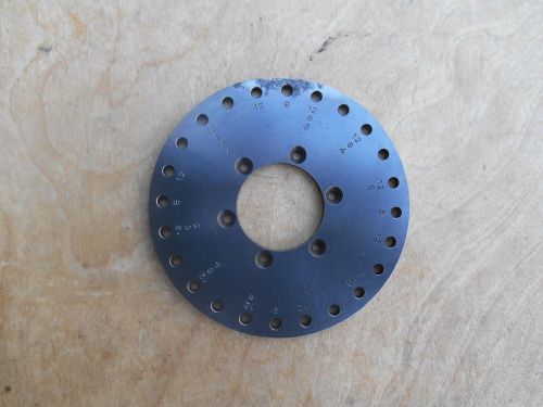 Machinist lathe index plate indexing face plate 4 1/2&#034; diameter 1 1/2&#034; center bo