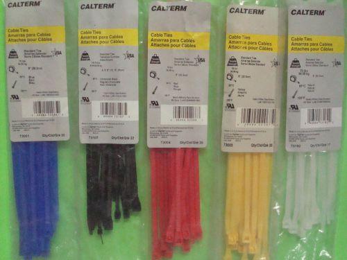 99QTY BLUE BLACK RED YELLOW WHITE NYLON CABLE WIRE TIES 75LB MADE IN USA QUALITY