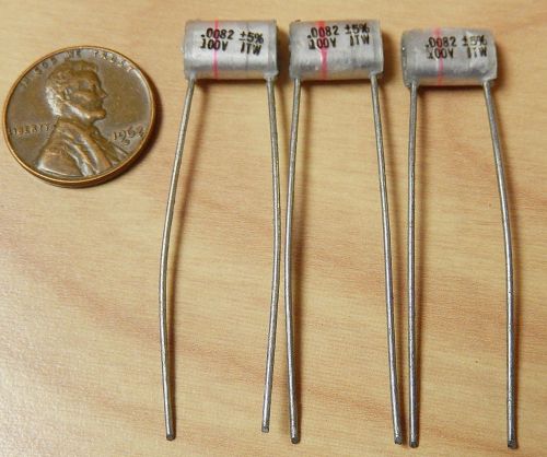 3 ITW .0082uf 8200pf 100V Poly Film and Foil Capacitors NOS +/-5%