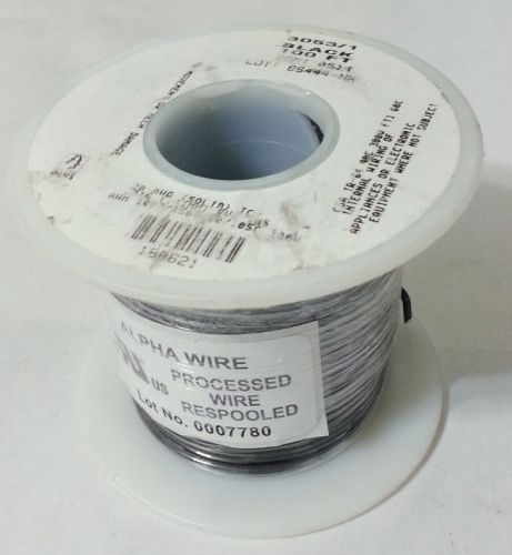 100&#039; alpha 20awg pvc hook-up wire black tin plated copper solid 3053/1 -new- for sale
