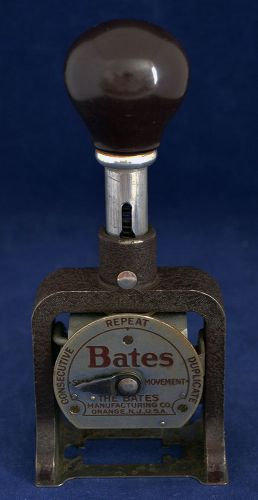 Vintage BATES Numbering Machine - mechanical Industrial Stamper
