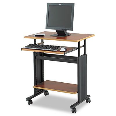 Adjustable Height Workstation, 29-1/2 x 22d x 34h, Cherry/Black, Sold as 1 Each