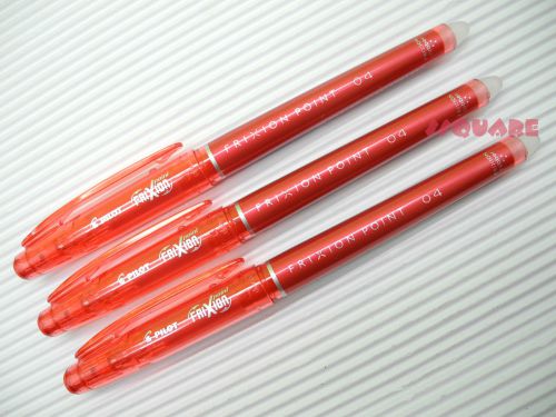 10 x Pilot FriXion 0.4mm Extra Fine Erasable Needle Tip Rollerball Pen, Red