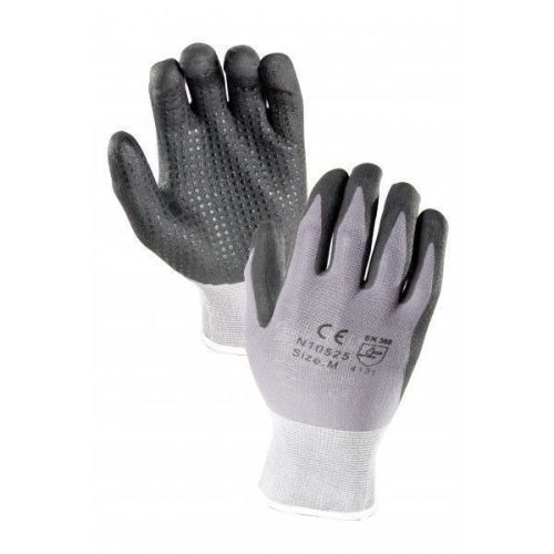 36 pairs premium gray 15 g lycra blk mxflex foam palm w/ dot work glove x-large for sale